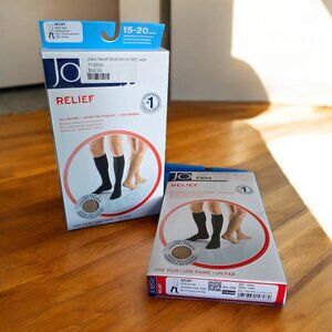 NIB JOBST (LG) 2 Pair Relief Beige Compression Socks